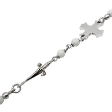 Carica l&#39;immagine nel visualizzatore di Gallery, JPBR0843B CESARE PACIOTTI Jewels Rosario a Bracciale con Spadino e Croce in Argento 925 e Agata Bianca
