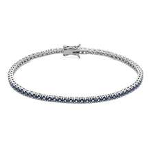 Carica l&#39;immagine nel visualizzatore di Gallery, COMETE Uomo Argento UBR 995 Bracciale con Zirconi Blu da 2mm - Tennis
