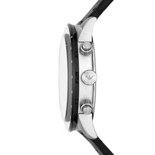 Carica l&#39;immagine nel visualizzatore di Gallery, EMPORIO ARMANI AR11243 Mario Orologio Cronografo Uomo in Pelle Nero

