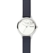 Carica l&#39;immagine nel visualizzatore di Gallery, SKAGEN SKW2719 Orologio Donna in Pelle blu con Quadrante in Pietra Naturale Howlite Anita
